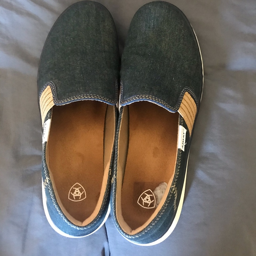 Ariat Ryder denim slip on loafers Sz 10